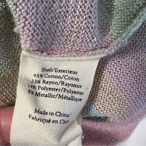 LoveShackFancy Asteria Stripe Crop Cardigan Sweater Pastel Striped Sz XS - Picture 8 of 10